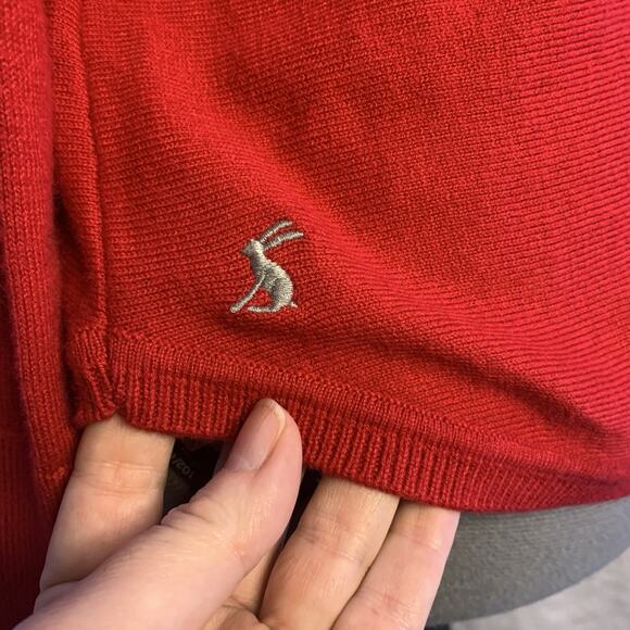 Joules Knitwear Poppy Tunic Sweater, Red With Gray Stripe Up Back, Womens Size 8 - Picture 6 of 10